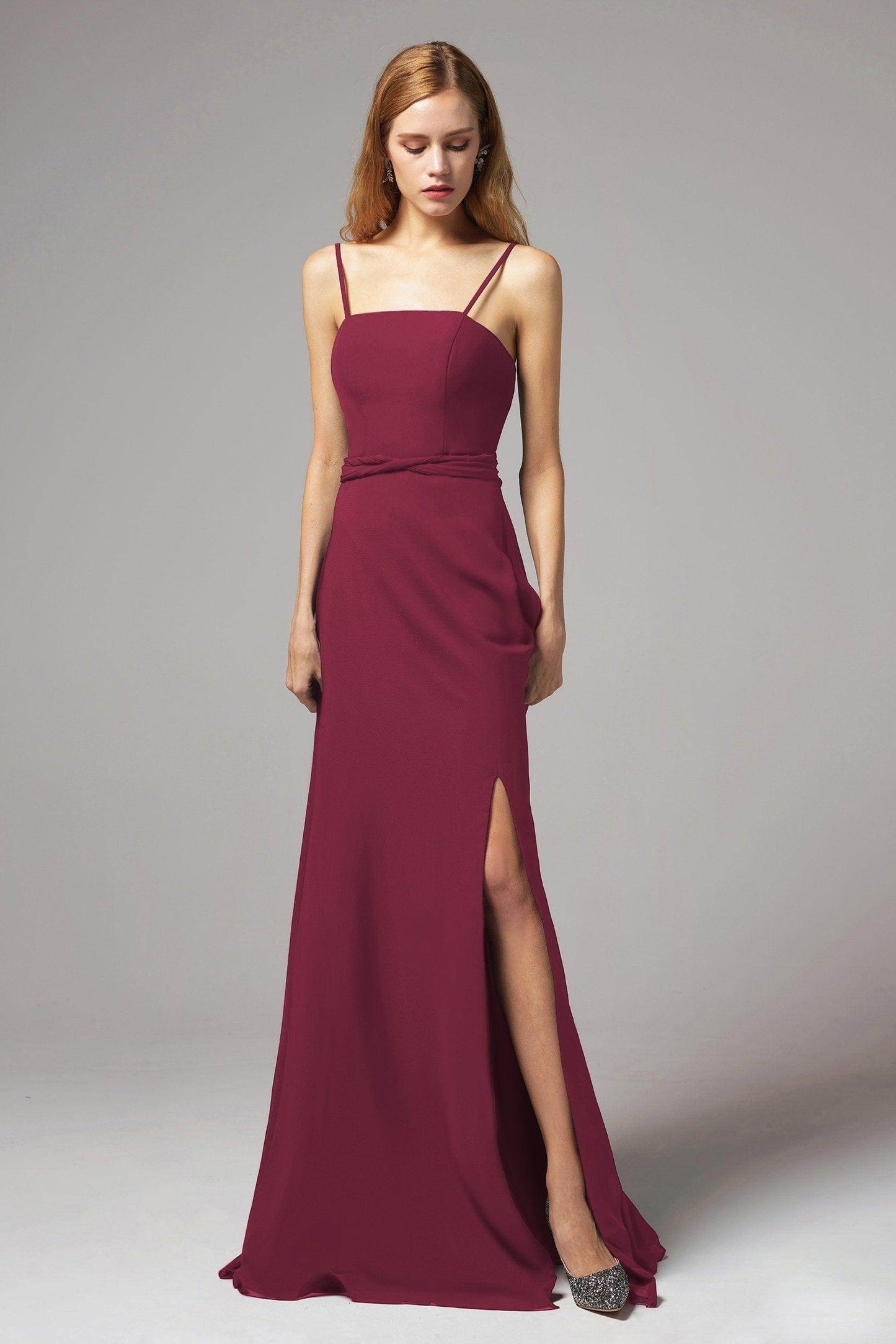 A-Line Floor Length Chiffon Bridesmaid Dress CB0414