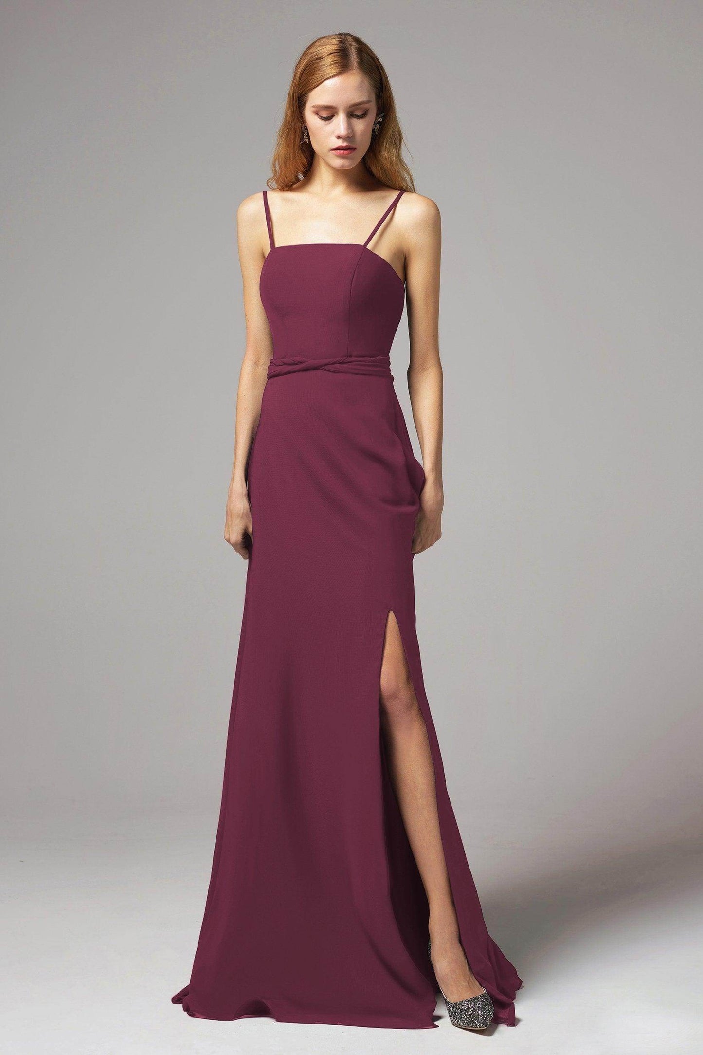 A-Line Floor Length Chiffon Bridesmaid Dress CB0414