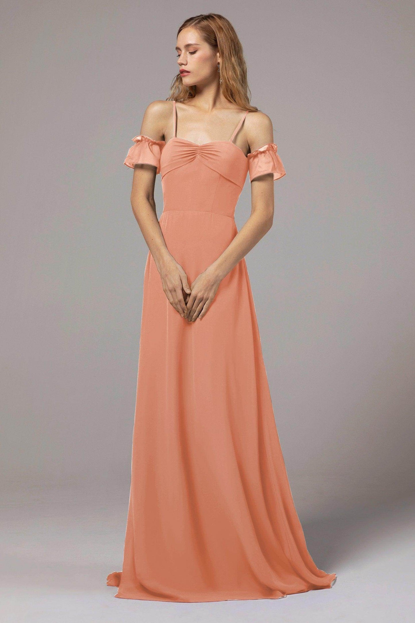 A-Line Floor Length Chiffon Bridesmaid Dress Formal Dresses CB0416