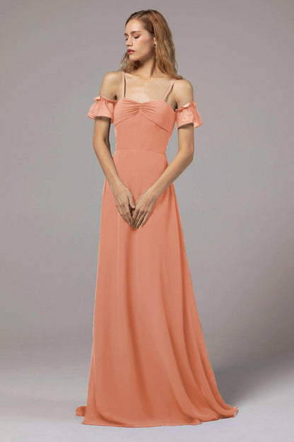 A-Line Floor Length Chiffon Bridesmaid Dress Formal Dresses CB0416