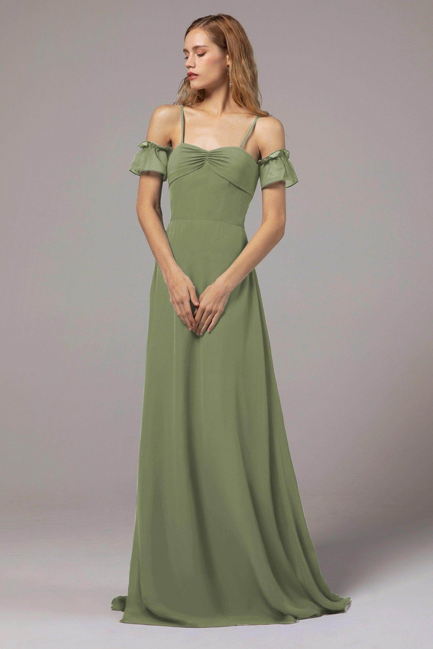 A-Line Floor Length Chiffon Bridesmaid Dress Formal Dresses CB0416