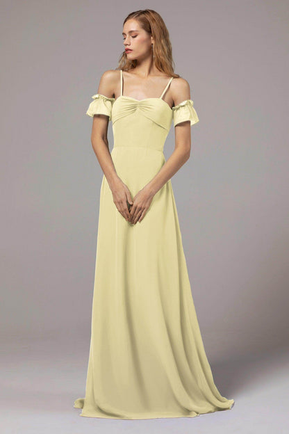 A-Line Floor Length Chiffon Bridesmaid Dress Formal Dresses CB0416