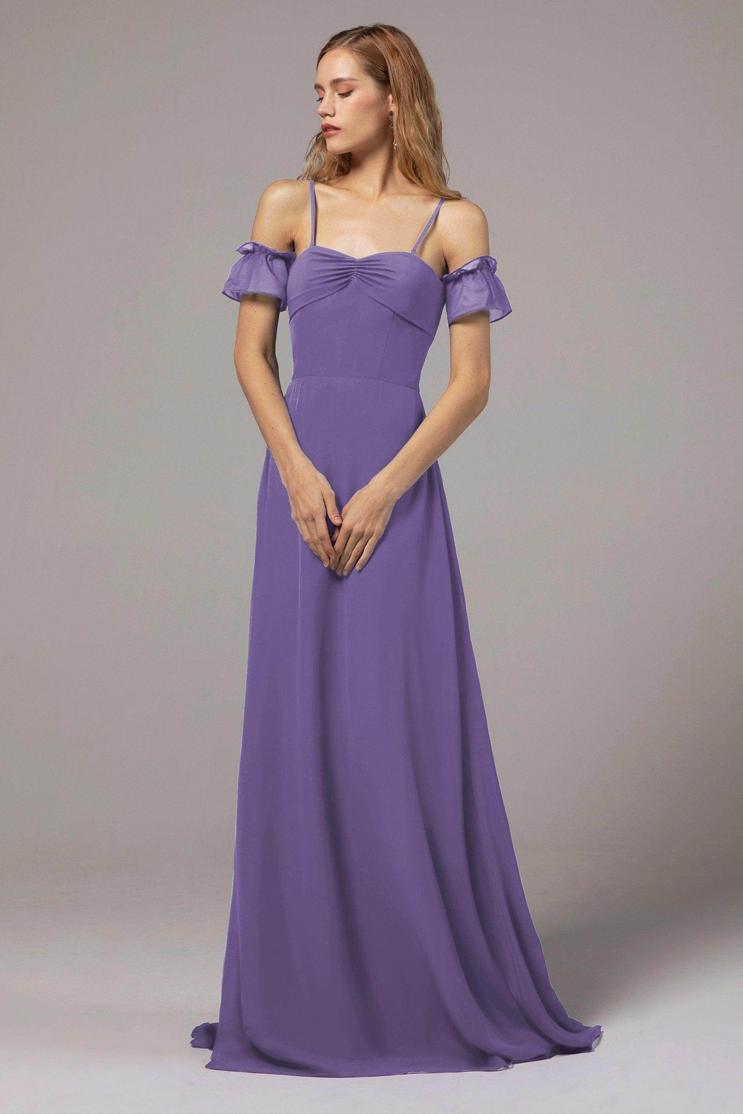 A-Line Floor Length Chiffon Bridesmaid Dress Formal Dresses CB0416