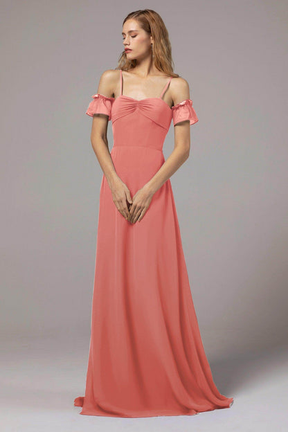 A-Line Floor Length Chiffon Bridesmaid Dress Formal Dresses CB0416