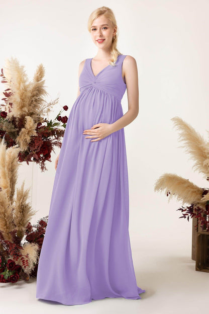 A-Line Sweep-Brush Train Chiffon Bridesmaid Dress CB0452M