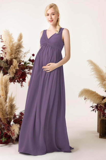 A-Line Sweep-Brush Train Chiffon Bridesmaid Dress CB0452M