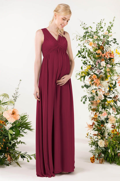 A-Line Sweep-Brush Train Chiffon Bridesmaid Dress CB0455M