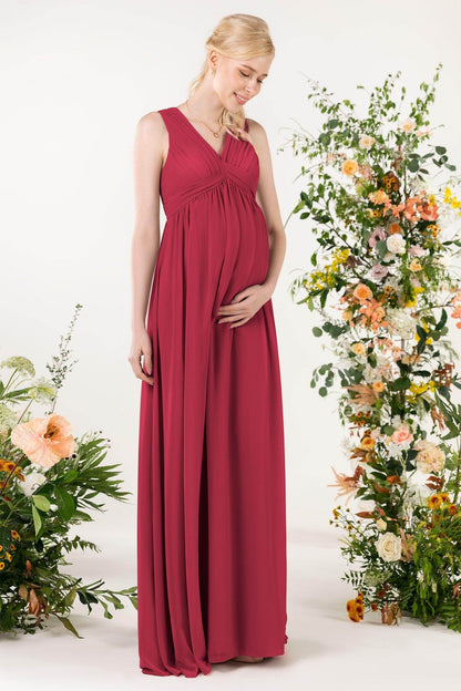 A-Line Sweep-Brush Train Chiffon Bridesmaid Dress CB0455M