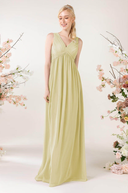 A-Line Sweep-Brush Train Chiffon Bridesmaid Dress CB0455