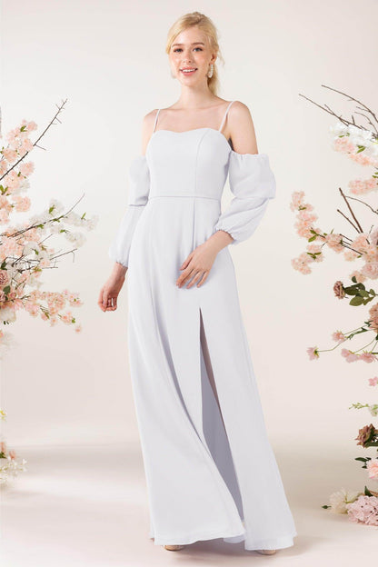 Trumpet Sweep-Brush Train Chiffon Bridesmaid Dress CB0459