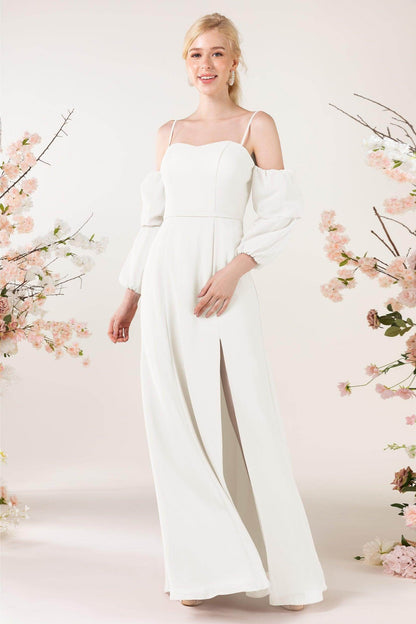 Trumpet Sweep-Brush Train Chiffon Bridesmaid Dress CB0459