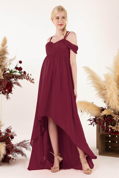 Asymmetrical Sweep Train Chiffon Bridesmaid Dress CB0464M