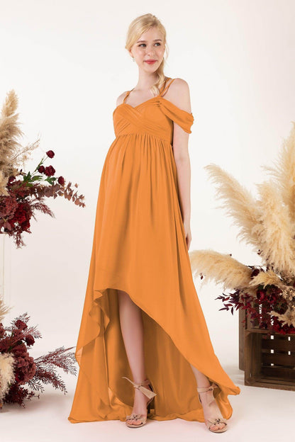 Asymmetrical Sweep Train Chiffon Bridesmaid Dress CB0464M