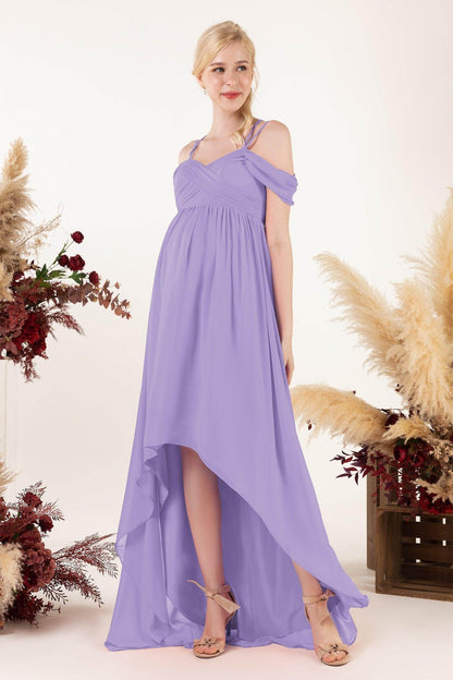 Asymmetrical Sweep Train Chiffon Bridesmaid Dress CB0464M