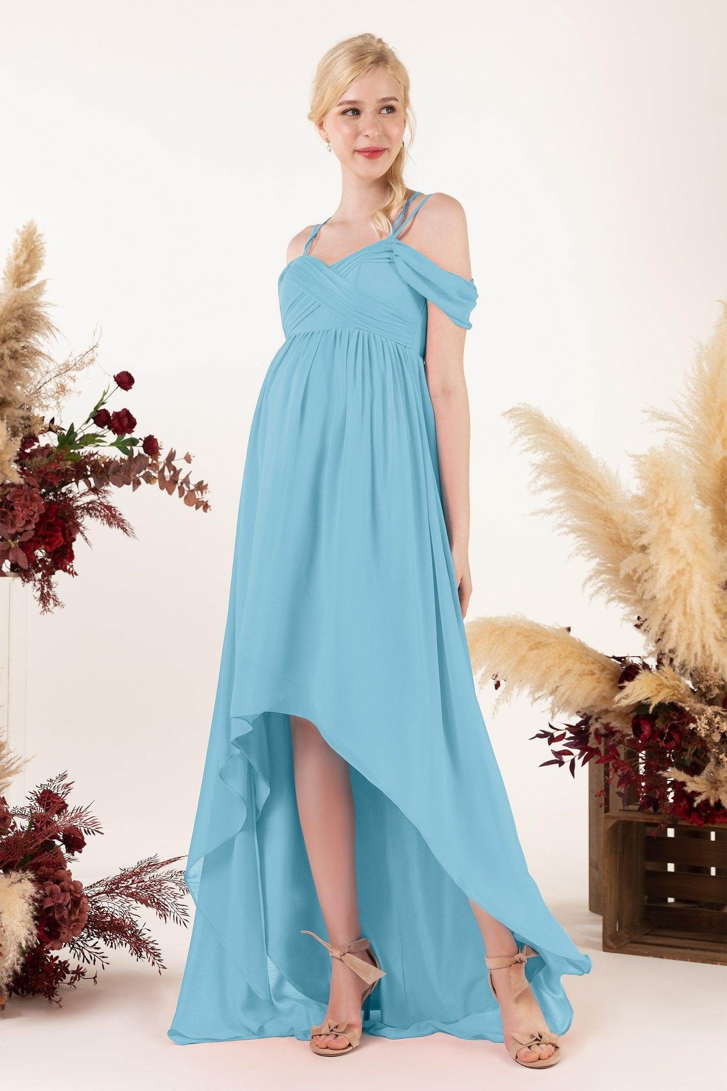 Asymmetrical Sweep Train Chiffon Bridesmaid Dress CB0464M