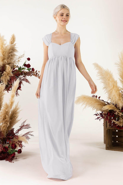 A-Line Sweep-Brush Train Chiffon Bridesmaid Dress CB0470
