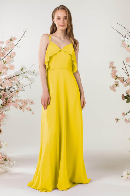 Sheath Sweep-Brush Train Chiffon Bridesmaid Dress CB0472