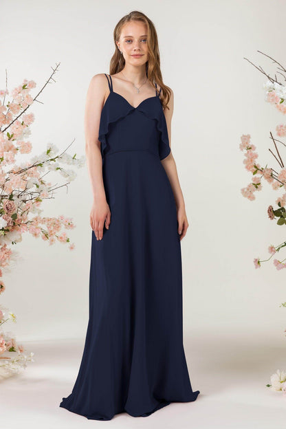 Sheath Sweep-Brush Train Chiffon Bridesmaid Dress CB0472