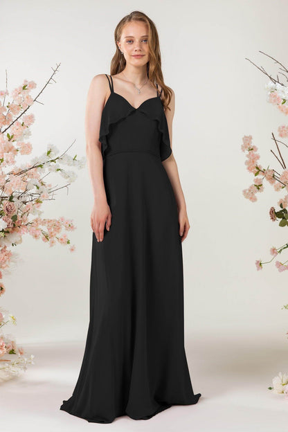 Sheath Sweep-Brush Train Chiffon Bridesmaid Dress CB0472