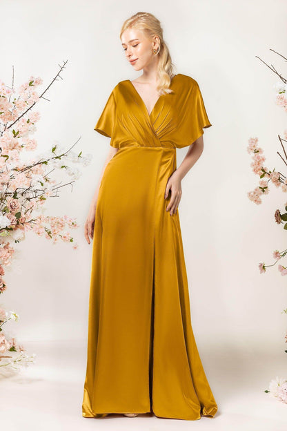 Sheath Sweep Luxe Satin Bridesmaid Dress Formal Dresses CB0505PS