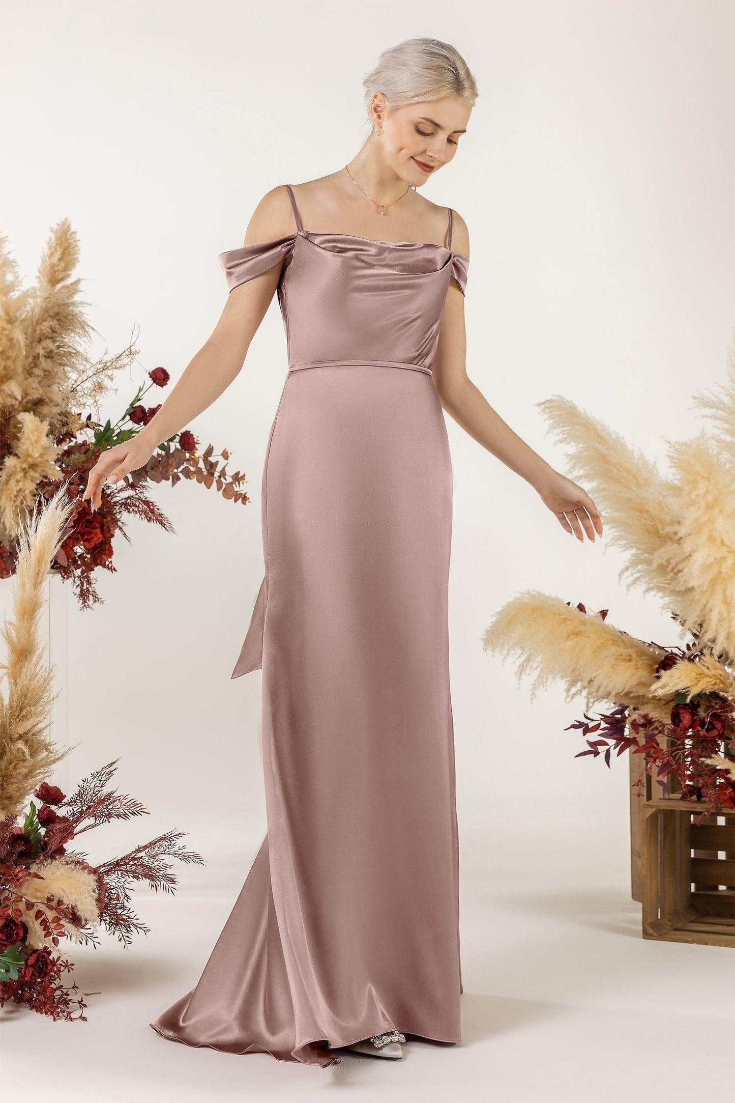 Trumpet Luxe Satin Bridesmaid Dress Formal Dresses CB0509