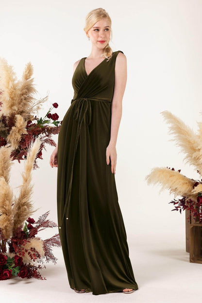 Sheath-Column Floor Length Velvet Bridesmaid Dress Formal Dresses CB0525