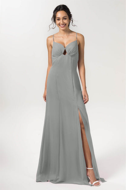 Sheath-Column Floor Length Chiffon Bridesmaid Dress CB0556