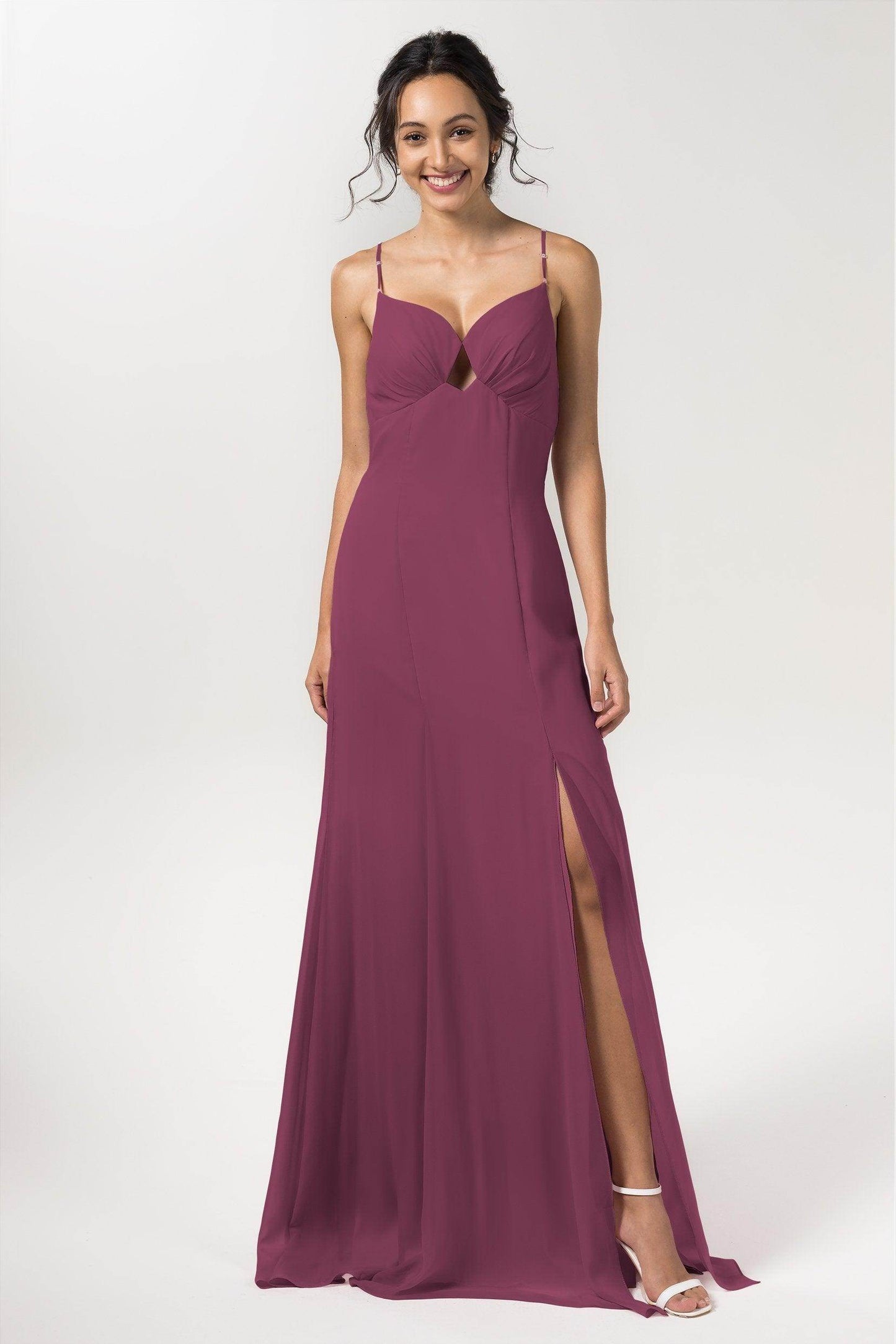 Sheath-Column Floor Length Chiffon Bridesmaid Dress CB0556