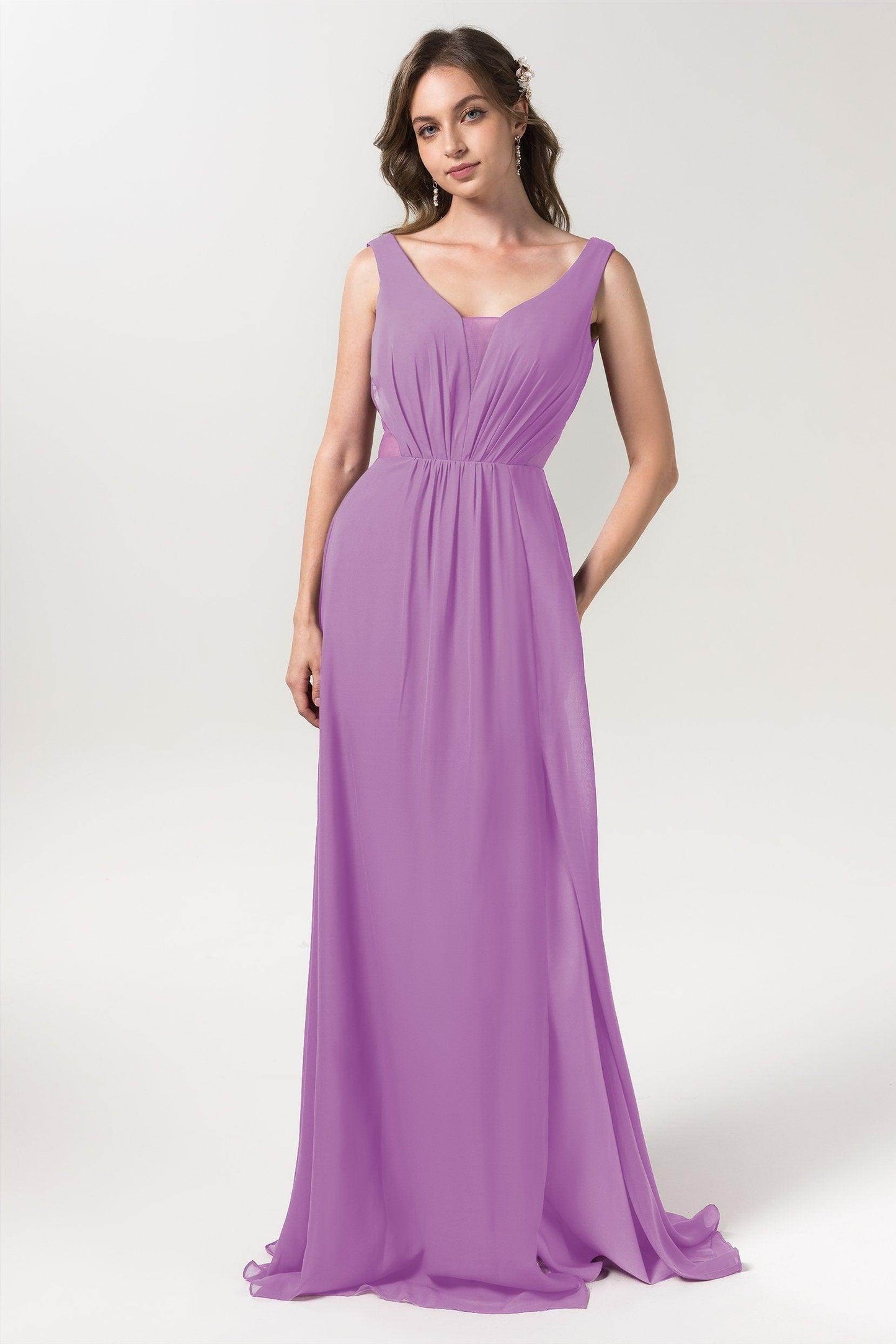 A-Line Floor Length Chiffon Bridesmaid Dress CB0559