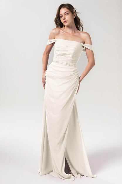 Sheath-Column Floor Length Chiffon Bridesmaid Dress Formal Dresses CB0561