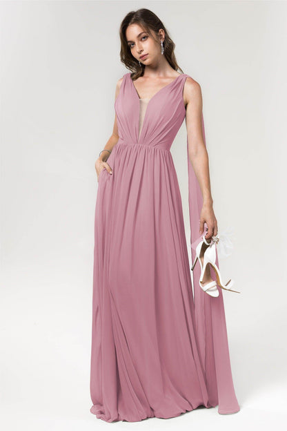 A-Line Floor Length Chiffon Bridesmaid Dress Formal Dresses CB0565