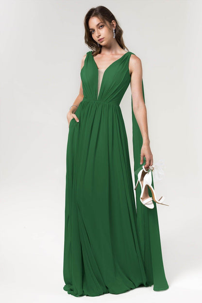 A-Line Floor Length Chiffon Bridesmaid Dress Formal Dresses CB0565