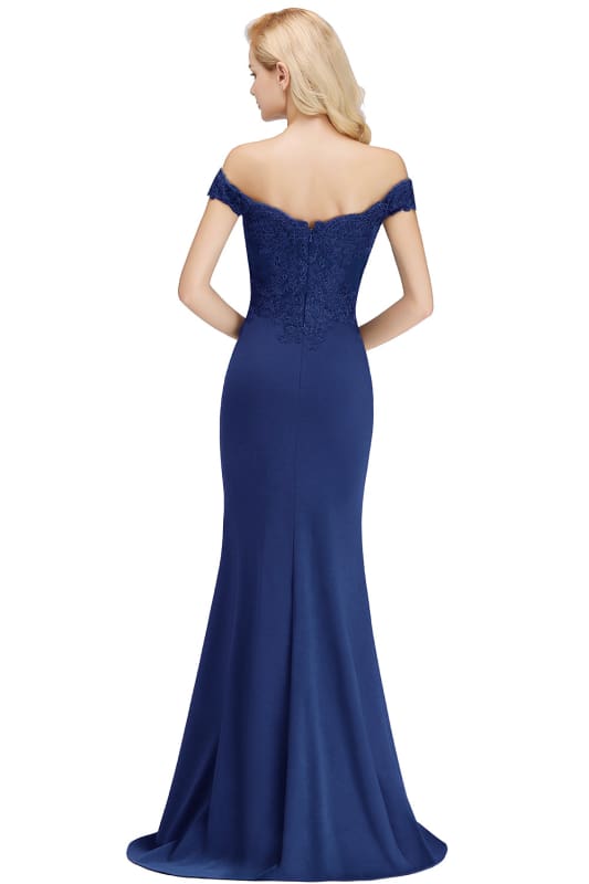 Charming Off-the-Shoulder Tulle Lace Appliques Mermaid Evening Gowns