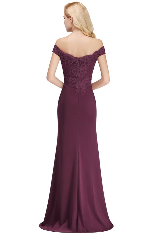 Charming Off-the-Shoulder Tulle Lace Appliques Mermaid Evening Gowns