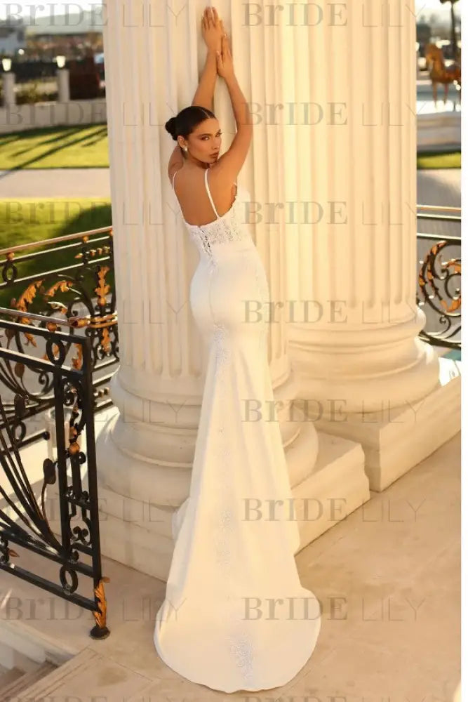 Charming Spaghetti Straps Mermaid Floor Length Wedding Dress