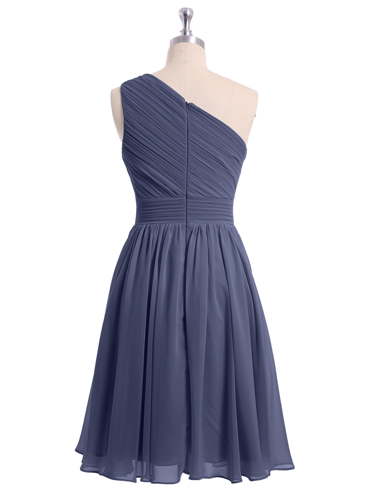 Single Shoulder Knee length Chiffon Dresses Stormy