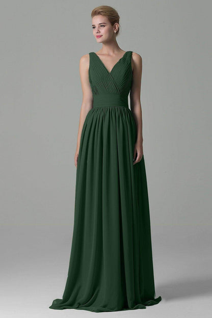 Sheath Floor Length Chiffon Bridesmaid Dress COAF1500A