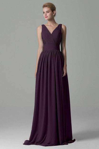 Sheath Floor Length Chiffon Bridesmaid Dress COAF1500A