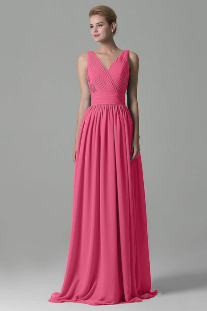 Sheath Floor Length Chiffon Bridesmaid Dress COAF1500A