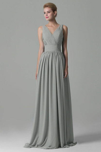 Sheath Floor Length Chiffon Bridesmaid Dress COAF1500A