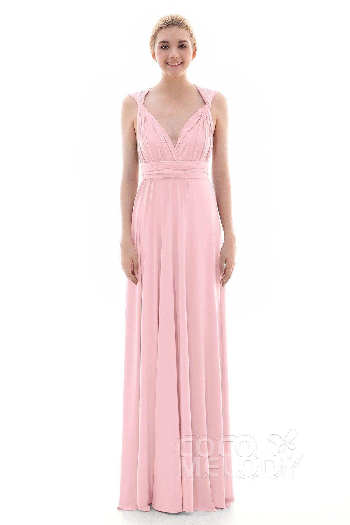 Sheath Floor Length Knitted Bridesmaid Dress COEF16001PS