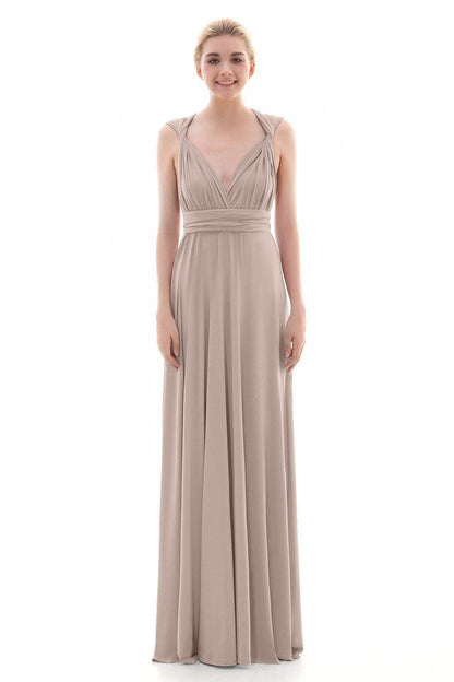 Sheath Floor Length Knitted Bridesmaid Dress COEF16001
