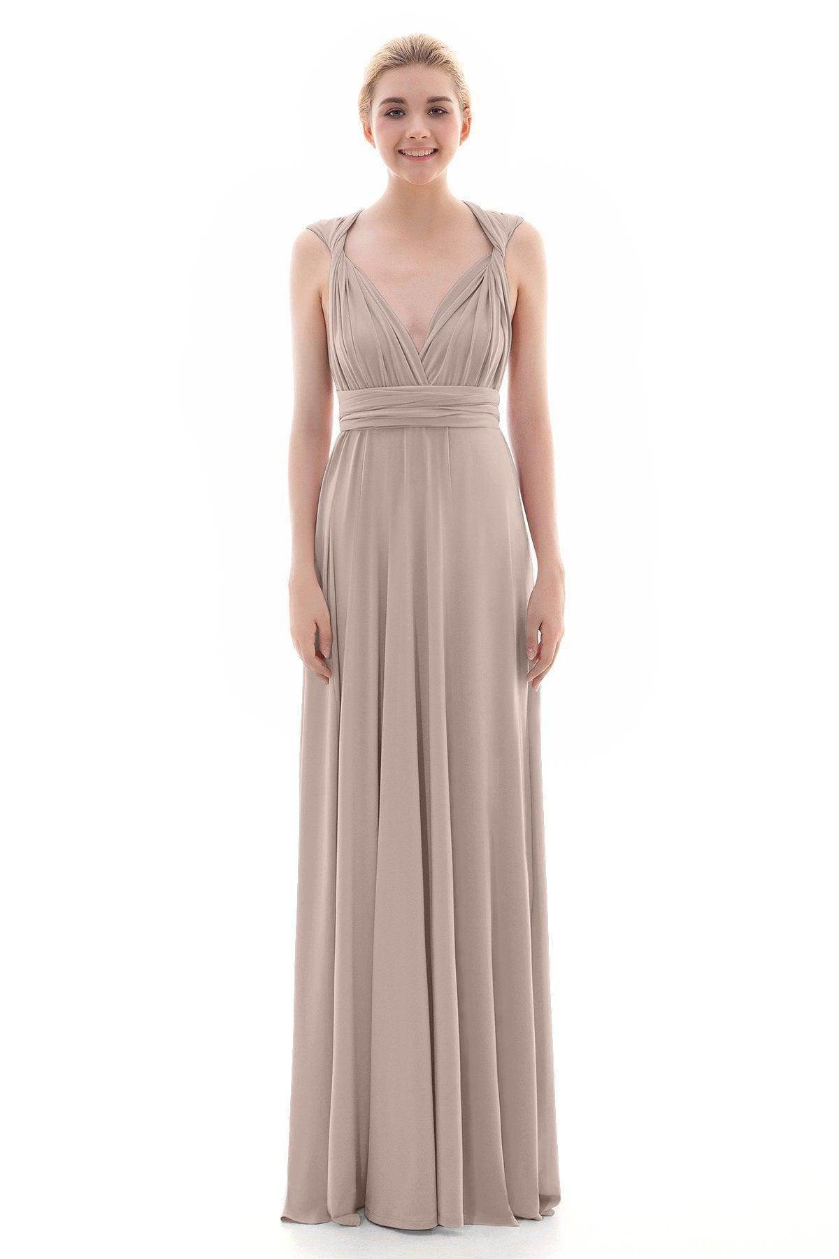 Sheath Floor Length Knitted Bridesmaid Dress COEF16001PS