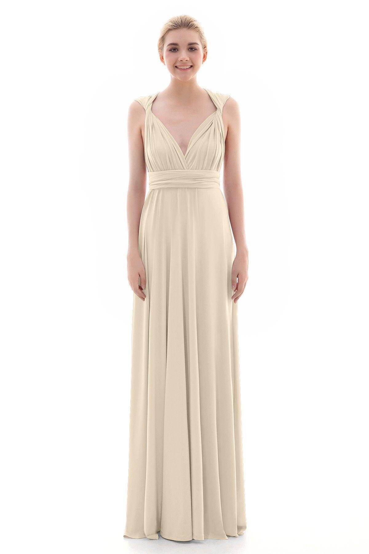 Sheath Floor Length Knitted Bridesmaid Dress COEF16001PS