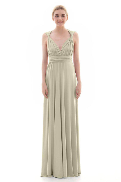 Sheath Floor Length Knitted Bridesmaid Dress COEF16001