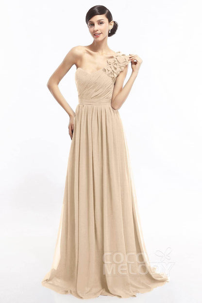 Sheath Sweep-Brush Train Chiffon Evening Dresses COLT14007