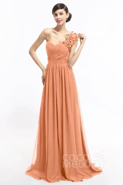 Sheath Sweep-Brush Train Chiffon Evening Dresses COLT14007