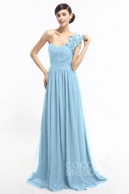 Sheath Sweep-Brush Train Chiffon Evening Dresses COLT14007