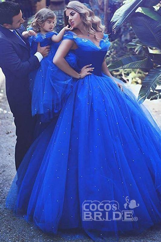 Cowl Neck Straps Ball Gown Flower Girls Dress with Tulle and Beads