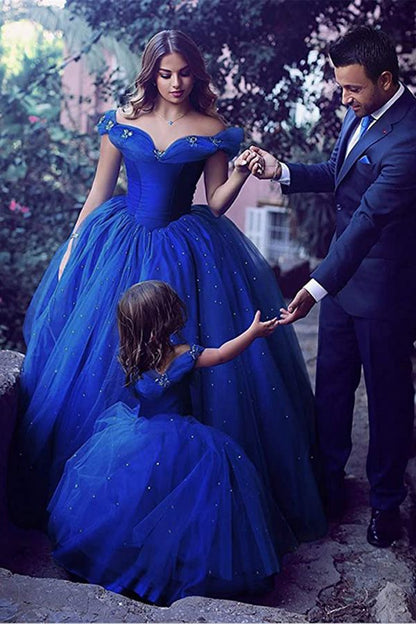 Cowl Neck Straps Ball Gown Flower Girls Dress with Tulle and Beads